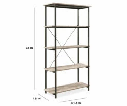 Real Living Rustic 5-Shelf Bookcase -FurniHub Store 810343917 9