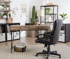 Real Living Rustic 2-Drawer Writing Desk -FurniHub Store 810343918 3