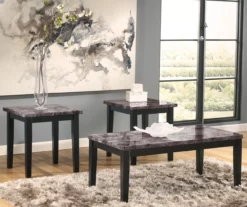 3- Piece Maysville Faux Marble Black Occasional Table Set -FurniHub Store 810363736 1