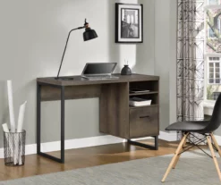 Distressed Brown Oak Desk -FurniHub Store 810369306 1