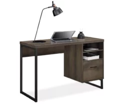 Distressed Brown Oak Desk -FurniHub Store 810369306 2