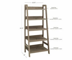 Margo Gray 5-Shelf Ladder Bookcase -FurniHub Store 810386286 A7