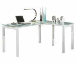 Baraga White L-Shaped Corner Desk -FurniHub Store 810389269 8