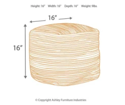 Absalom Natural Chenille Pouf -FurniHub Store 810389289 1