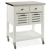 Laurie White Steel Top Kitchen Cart With Drawers -FurniHub Store 810389514 1