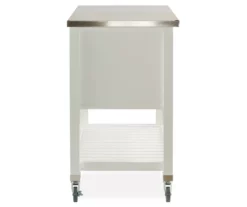 Laurie White Steel Top Kitchen Cart With Drawers -FurniHub Store 810389514 3