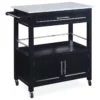 Black Double Door Kitchen Cart With Granite Top -FurniHub Store 810389517 1