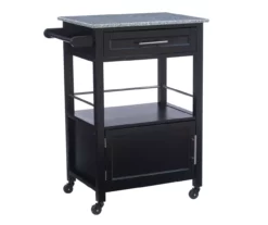 Ree Black Granite Top Kitchen Cart With Storage -FurniHub Store 810389519 A0 1
