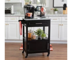 Ree Black Granite Top Kitchen Cart With Storage -FurniHub Store 810389519 A0 5