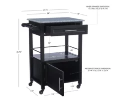 Ree Black Granite Top Kitchen Cart With Storage -FurniHub Store 810389519 D8 10