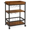 Luke Industrial Kitchen Cart With Wine Storage -FurniHub Store 810389531 1