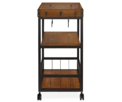 Luke Industrial Kitchen Cart With Wine Storage -FurniHub Store 810389531 3