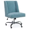 Aqua Square Back Office Chair With Nailhead Trim -FurniHub Store 810389622 1
