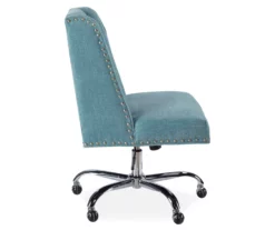 Aqua Square Back Office Chair With Nailhead Trim -FurniHub Store 810389622 2