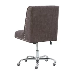 Charcoal Gray Square Back Office Chair With Nailhead Trim -FurniHub Store 810389623 6
