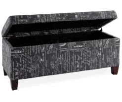 Claudia Gray Script Storage Ottoman -FurniHub Store 810389626 2