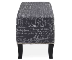 Claudia Gray Script Storage Ottoman -FurniHub Store 810389626 3