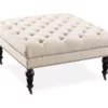 Claire Cream Square French Country Ottoman -FurniHub Store 810389627 1