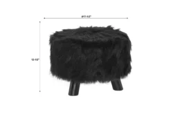Bailey Black Faux Fur Ottoman Stool -FurniHub Store 810389628 5