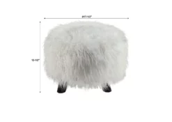 Bailey White Faux Fur Ottoman Stool -FurniHub Store 810389629 5