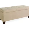 Erin Beige Padded Shoe Storage Ottoman -FurniHub Store 810389630 1