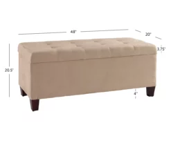 Erin Beige Padded Shoe Storage Ottoman -FurniHub Store 810389630 A8