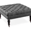 Claire Charcoal Square French Country Ottoman -FurniHub Store 810389632 1