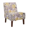 Shleby Gray & Yellow Floral Armless Accent Chair 1 Shleby Gray & Yellow Floral Armless Accent Chair -FurniHub Store 810389645 1 2