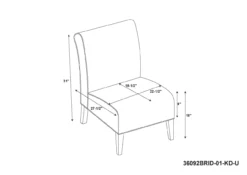 Shleby Gray & Yellow Floral Armless Accent Chair -FurniHub Store 810389645 4
