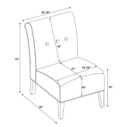 Hannah Harvest Marigold Armless Accent Chair 11 Hannah Harvest Marigold Armless Accent Chair -FurniHub Store 810389647 4 1