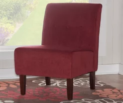Hannah Red Armless Accent Chair -FurniHub Store 810389648 1 2