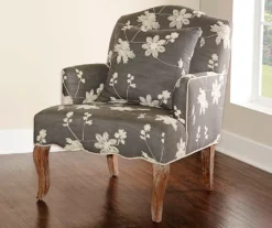 Gray Floral Bergere Armchair 8 Gray Floral Bergere Armchair -FurniHub Store 810389649 1