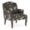Gray Floral Bergere Armchair -FurniHub Store 810389649 2