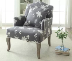 Gray Floral Bergere Armchair 9 Gray Floral Bergere Armchair -FurniHub Store 810389649 4