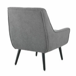 Sara Gray Flannel Mid-Century Accent Chair -FurniHub Store 810389651 3