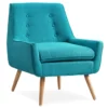 Sara Blue Flannel Mid-Century Accent Chair -FurniHub Store 810389652 1