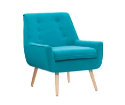 Sara Blue Flannel Mid-Century Accent Chair -FurniHub Store 810389652 A0 1