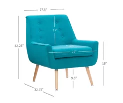 Sara Blue Flannel Mid-Century Accent Chair -FurniHub Store 810389652 A8