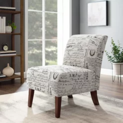 Shelby Script Armless Accent Chair -FurniHub Store 810389655 2 2