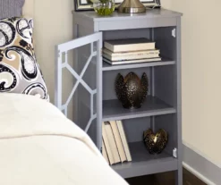 Ava Gray Geometric Single Door Cabinet -FurniHub Store 810389657 1 1