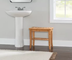 18" Pierce Bamboo Bathroom Stool -FurniHub Store 810389685 B0 2