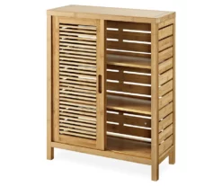Pierce Bamboo Sliding Door Floor Cabinet -FurniHub Store 810389687 2
