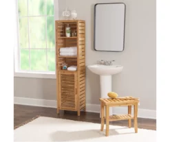 Pierce Bamboo 3-Shelf Tall Cabinet -FurniHub Store 810389688 B0 1