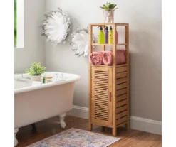 Pierce Bamboo 5-Shelf Mid Cabinet 17 Pierce Bamboo 5-Shelf Mid Cabinet -FurniHub Store 810389690 B0 1