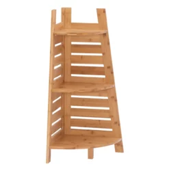 Pierce Bamboo 3-Tier Corner Shelf -FurniHub Store 810389691 2