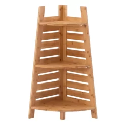 Pierce Bamboo 3-Tier Corner Shelf -FurniHub Store 810389691 4