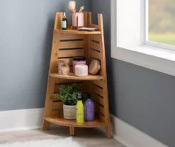 Pierce Bamboo 3-Tier Corner Shelf -FurniHub Store 810389691 B0