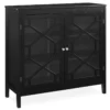 Ava Black Geometric 2-Door Cabinet -FurniHub Store 810389696 3
