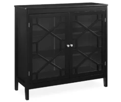 Ava Black Geometric 2-Door Cabinet