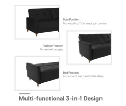 Ameriwood Avianna Faux Leather Coil Futon 24 Ameriwood Avianna Faux Leather Coil Futon -FurniHub Store 810405140 1